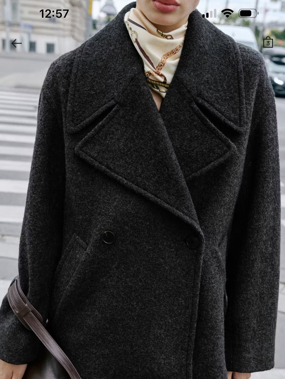 Mango Wool-Blend Double-Breasted Peacoat - gray - Picture 2 of 6